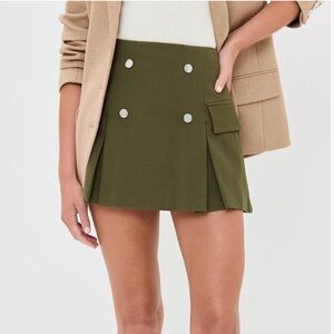 STAUD Olive Green Mini Skirt